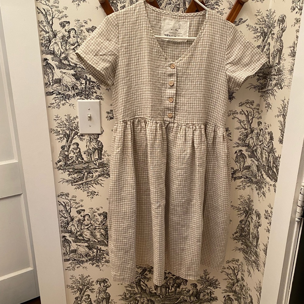 NPL mama midi - natural gingham size s/m